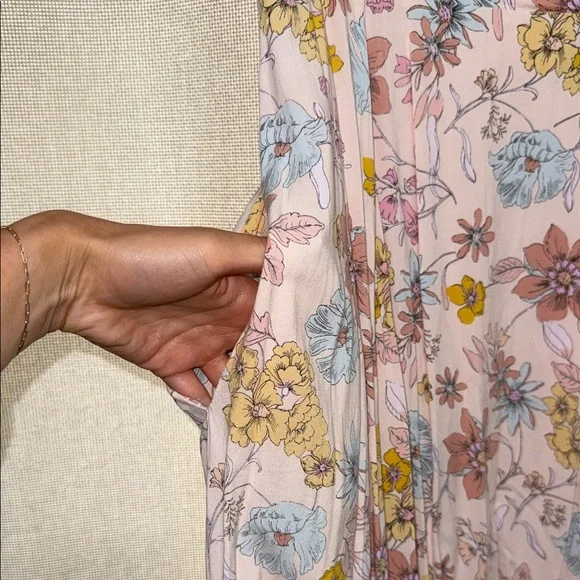 Lulu's Flourishing Feelings Pink Floral Print Puff Sleeve Midi Dress - Picture 9 of 12